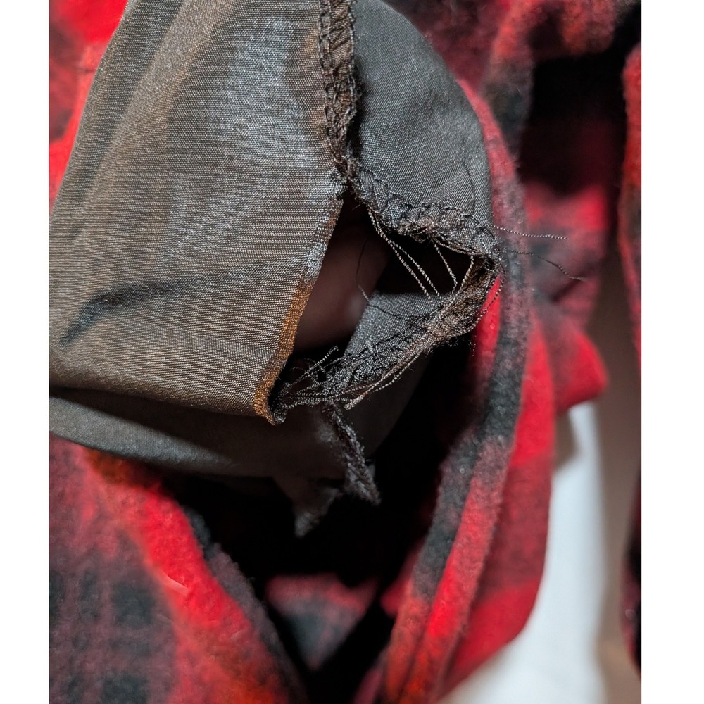 Western Cowgirl Lumberjack Farm Barn Coat Red Black Plaid Oversized 14W Shacket - Picture 8 of 10